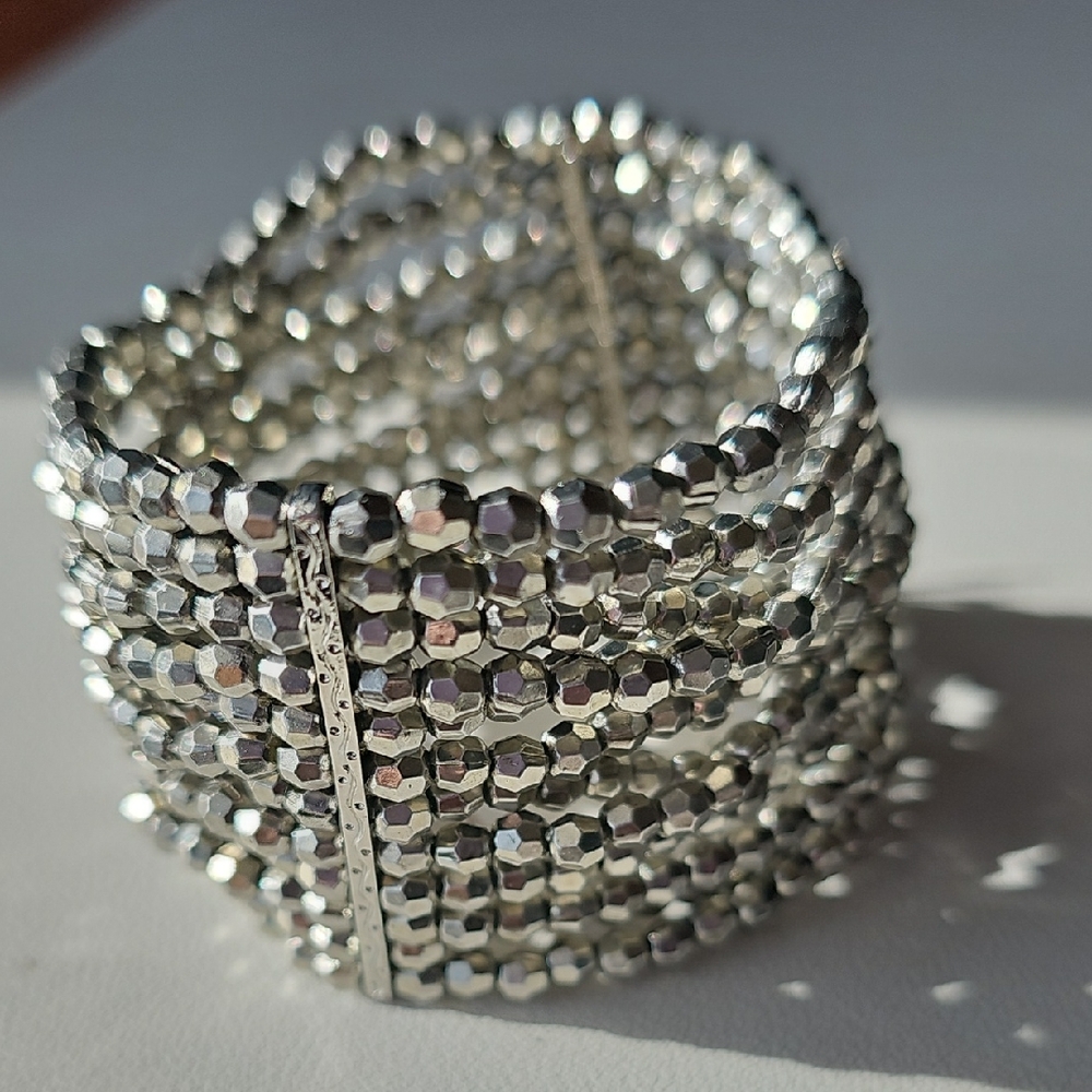 Chic Silver Beaded Women's Beacelet